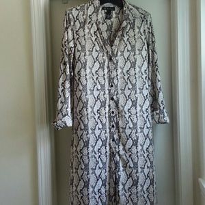Snakeprint Button Down T-Shirt Dress