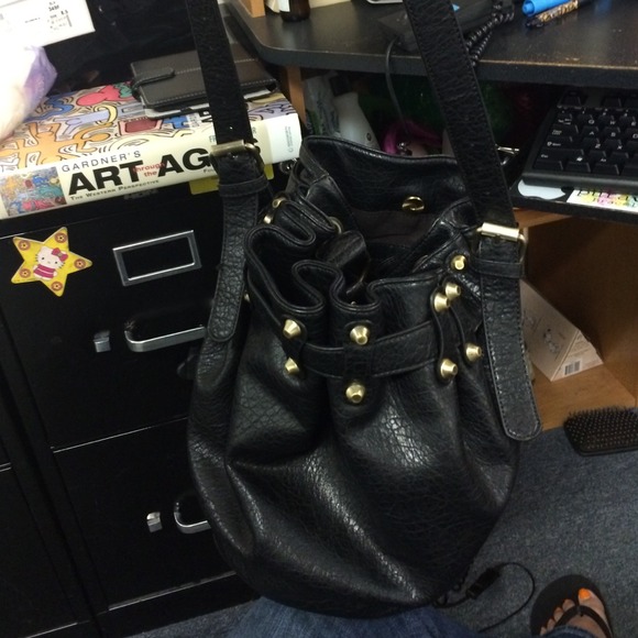Studded bucket bag