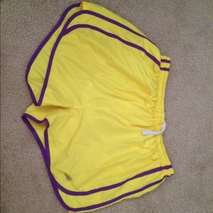Yellow running shorts gently used