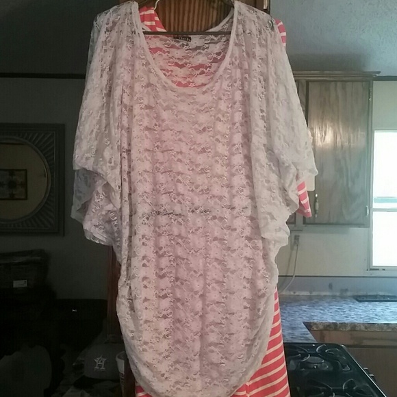 White lace shirt