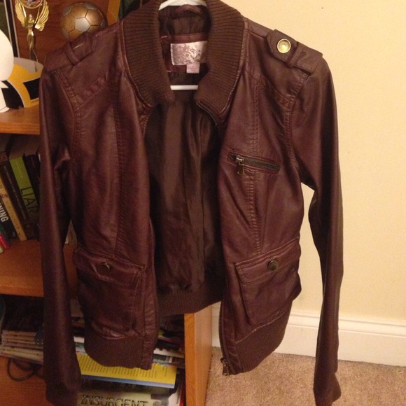 Dark brown leather jacket
