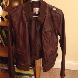 Dark brown leather jacket