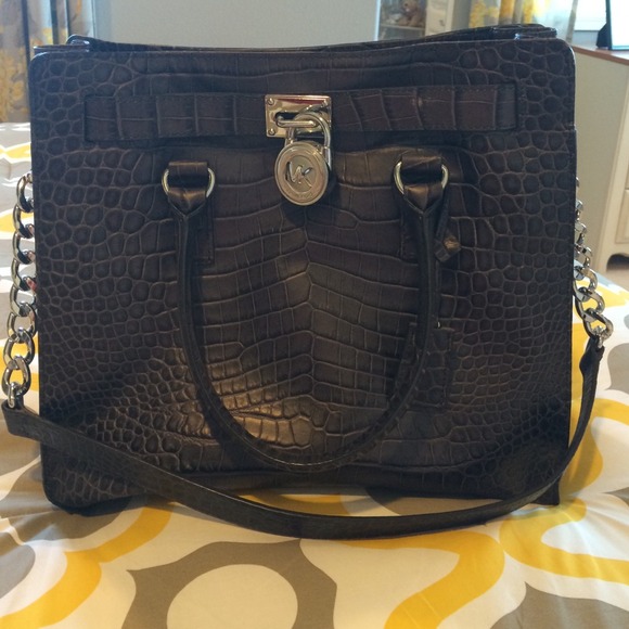 Sold⛔️Michael Kors Hamilton embossed croc purse