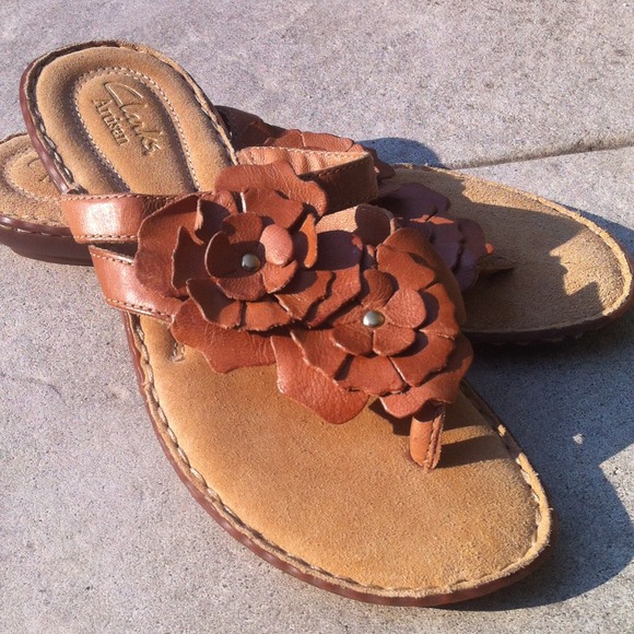Floral sandals.