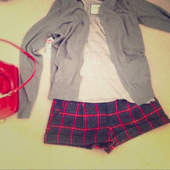 NWT hollister plaid wool shorts