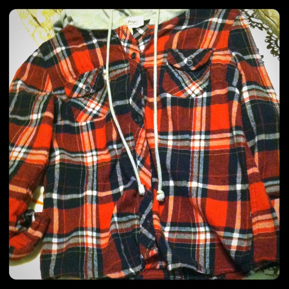 Red and Black Plaid Hooded Flannel