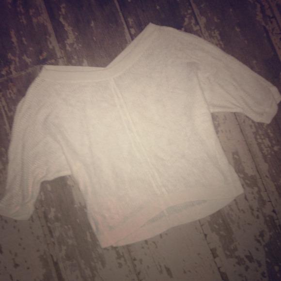 ANN TAYLOR LOFT WHITE KNIT DOLMAN SWEATER LOOSE S