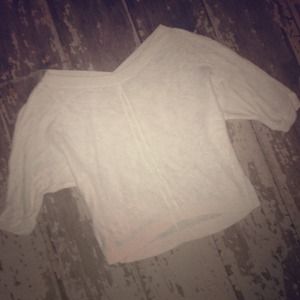 ANN TAYLOR LOFT WHITE KNIT DOLMAN SWEATER LOOSE S