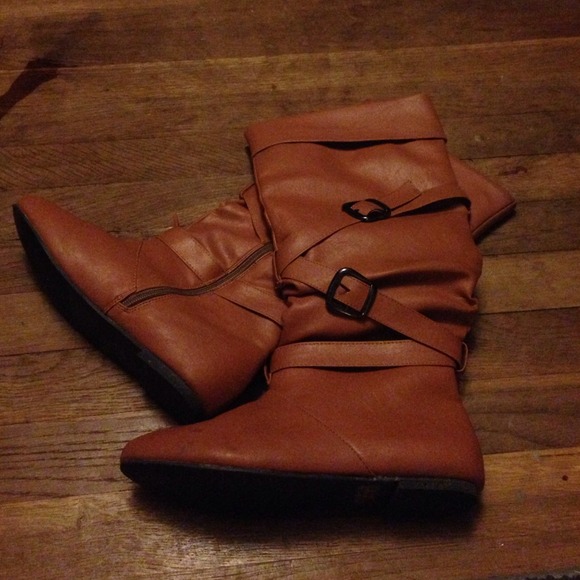 Tall tan boots grey boots