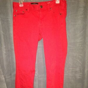 Red Jcrew matchstick jeans
