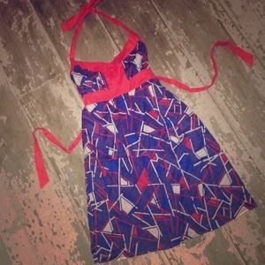 FOREVER 21 GEOMETRIC MINI SHORT PRETTY DRESS MED