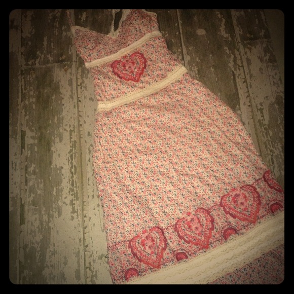 ANTHROPOLOGIE FLORAL MAXI DRESS FLORAL LACE TRIM 6
