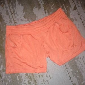 NIKE ORANGE MESH RUNNING ATHLETIC SHORTS LOGO M