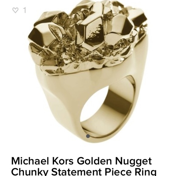 💰MICHAEL KORS💰Gold Nugget Statement Piece Ring 8