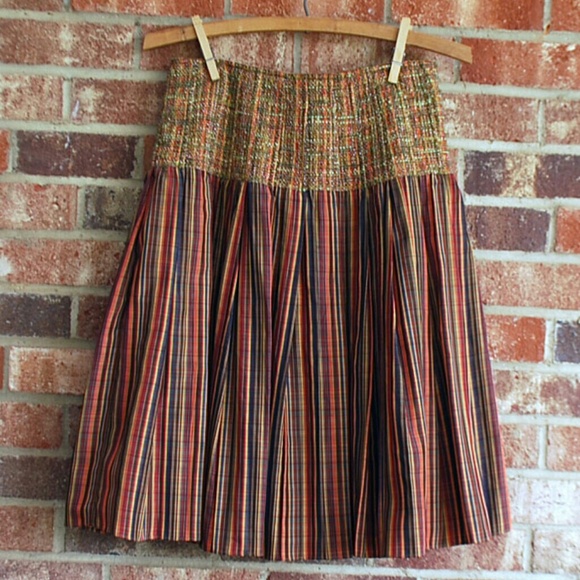 Multicolor Partial Tweed Kay Unger Skirt