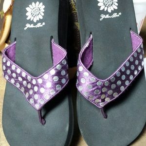 Yellow Box flip flops