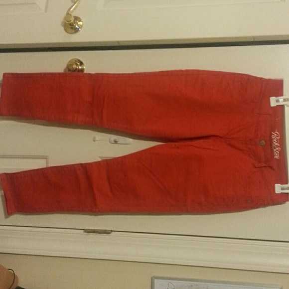 Red denim