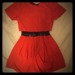 Orange romper with lace