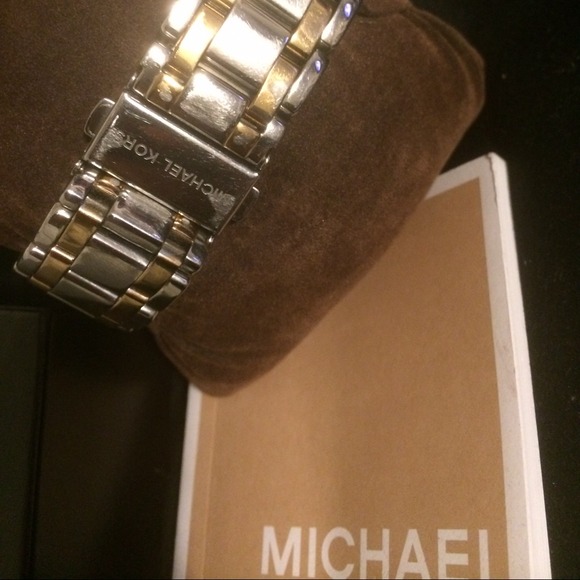 Michael Kors two tone rhinestone bezel watch - Picture 3 of 4
