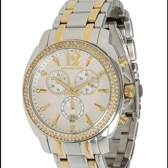 Michael Kors two tone rhinestone bezel watch - Picture 4 of 4