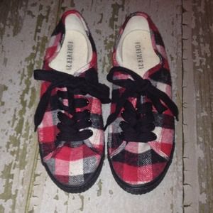 NEW FOREVER 21 PLAID SNEAKERS CUTE SHOES 8