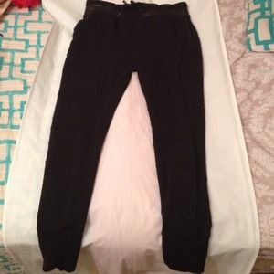 Black Cotton Biker Trousers-Zara