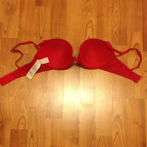 Gilly Hicks Red Lace Lightly Lined Demi Bra - Picture 3 of 4