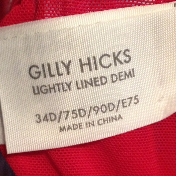 Gilly Hicks Red Lace Lightly Lined Demi Bra - Picture 4 of 4