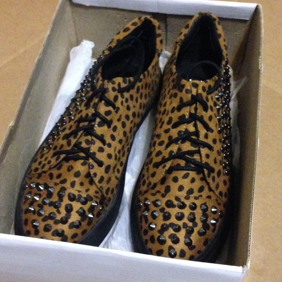 Platform Studded Genuine Leather Sneakers.
