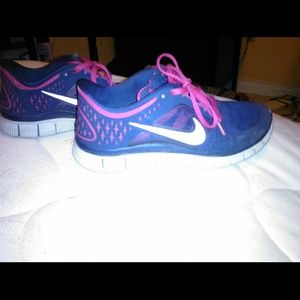 Dark purple with pink laces