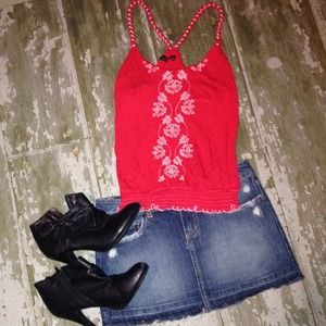 FOREVER 21 DENIM MINI SKIRT DESTROYED SEXY 3