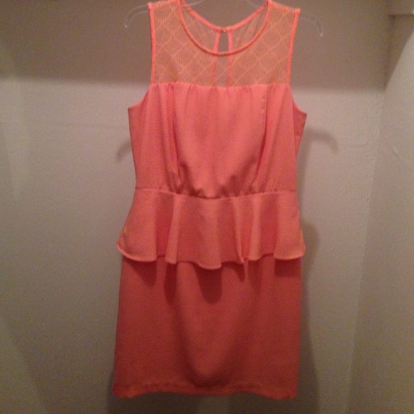 Peach peplum dress