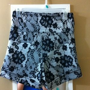 Lacey floral high waisted shorts