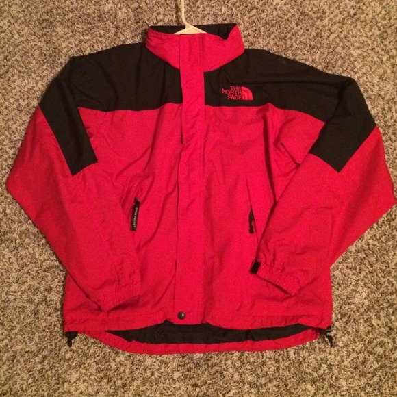 Red men's north face jacket