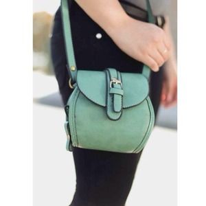 Mint Faux Leather Crossbody Bag