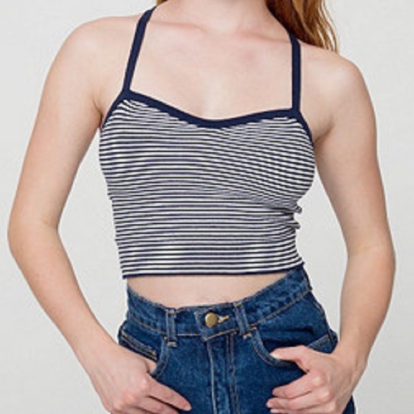 Striped knit bralette top