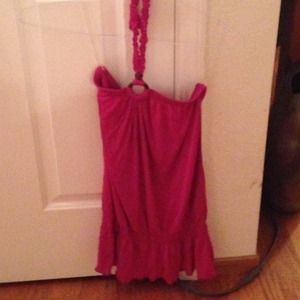 Hot pink halter dress/shirt