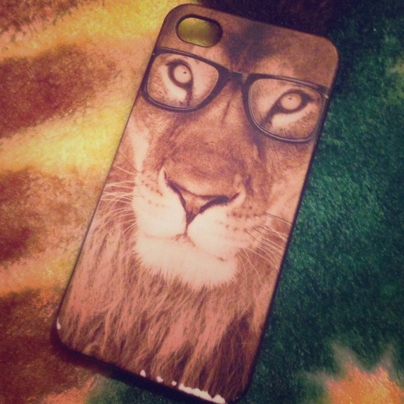Lion with glasses iphone4 case