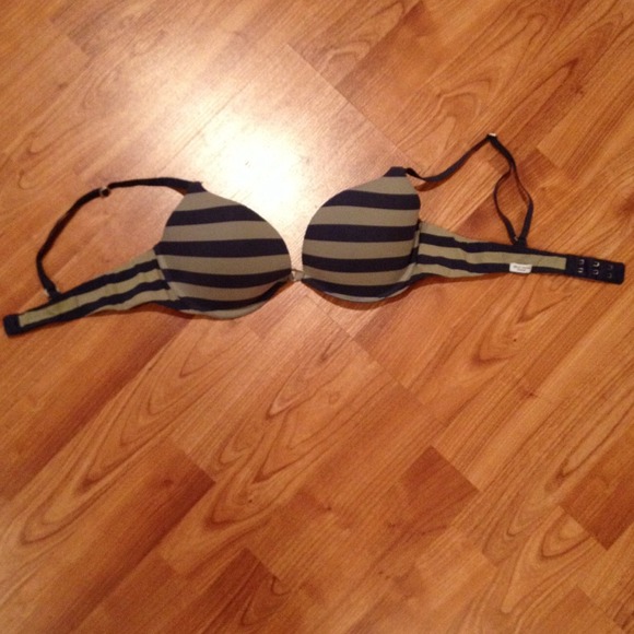 Gilly Hicks Blue and Green Stripe Bra - Picture 1 of 3