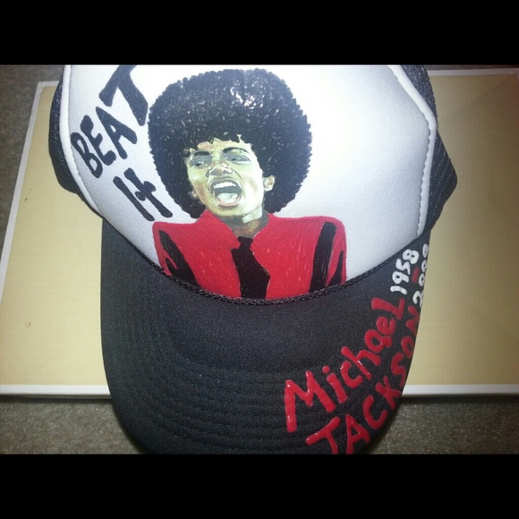 MJ hand painted trucker hat