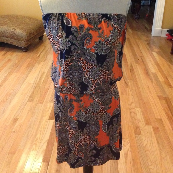 S-Twelve Dresses & Skirts - Strapless Paisley Dress!!