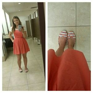 Coral romper style dress