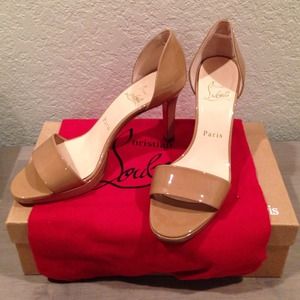 BNIB Christian Louboutin Minipass 90 Patent Camel