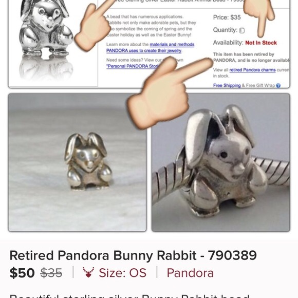 Pandora Jewelry - Authentic pandora Retired rabbit  No. 790389