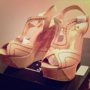 Luichiny New Moon Faux leather wedges size 7 NIB!!