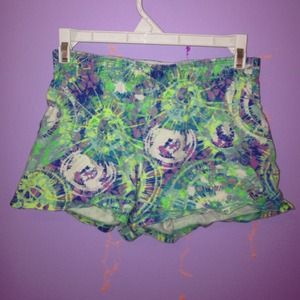 Splatter paint printed "soffe" shorts