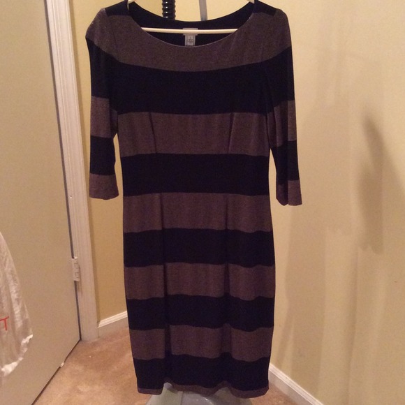 🚫sold🚫Cache gold glittery and black stripe dress