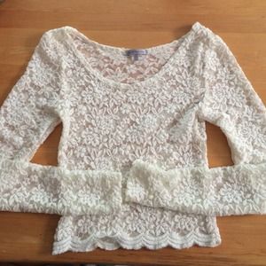 Charlotte Russe long sleeve lace shirt
