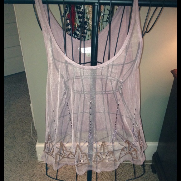 Gorgeous sheer, embellished tank