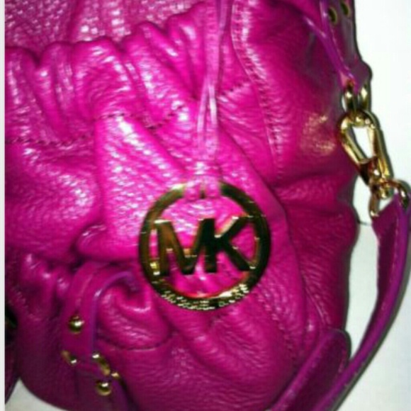 Authentic Pink Magenta Purple Michael Kors Purse - Picture 2 of 4